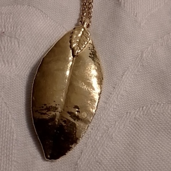 Lot of Three Necklace Gold Filled 925 Vermeil Leaf Gold Tone Overlay - Picture 6 of 8